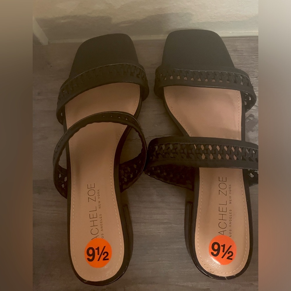 Rachel Zoe Black Woven Sandals - Size 9.5M